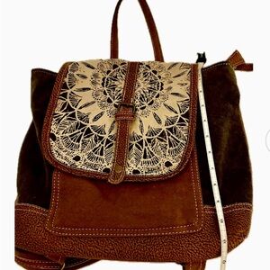 Myra Bag Daisy Delight Upcycled Canvas Backpack S-1287